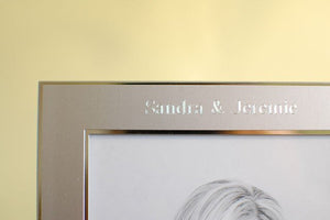 Personalized 5x7 picture frame  -  Engraved photo frame - Silver picture frame with engraving