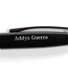 Personalized pen - Black Lacquer and white Chrome Accents Brass Ballpoint Engraved Pen - Executive pen