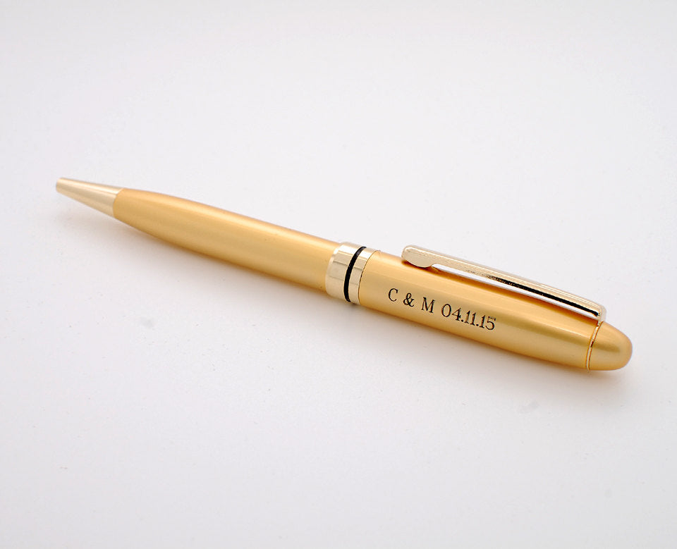 Personalized pen Frosted golden ballpoint pen engraved with name