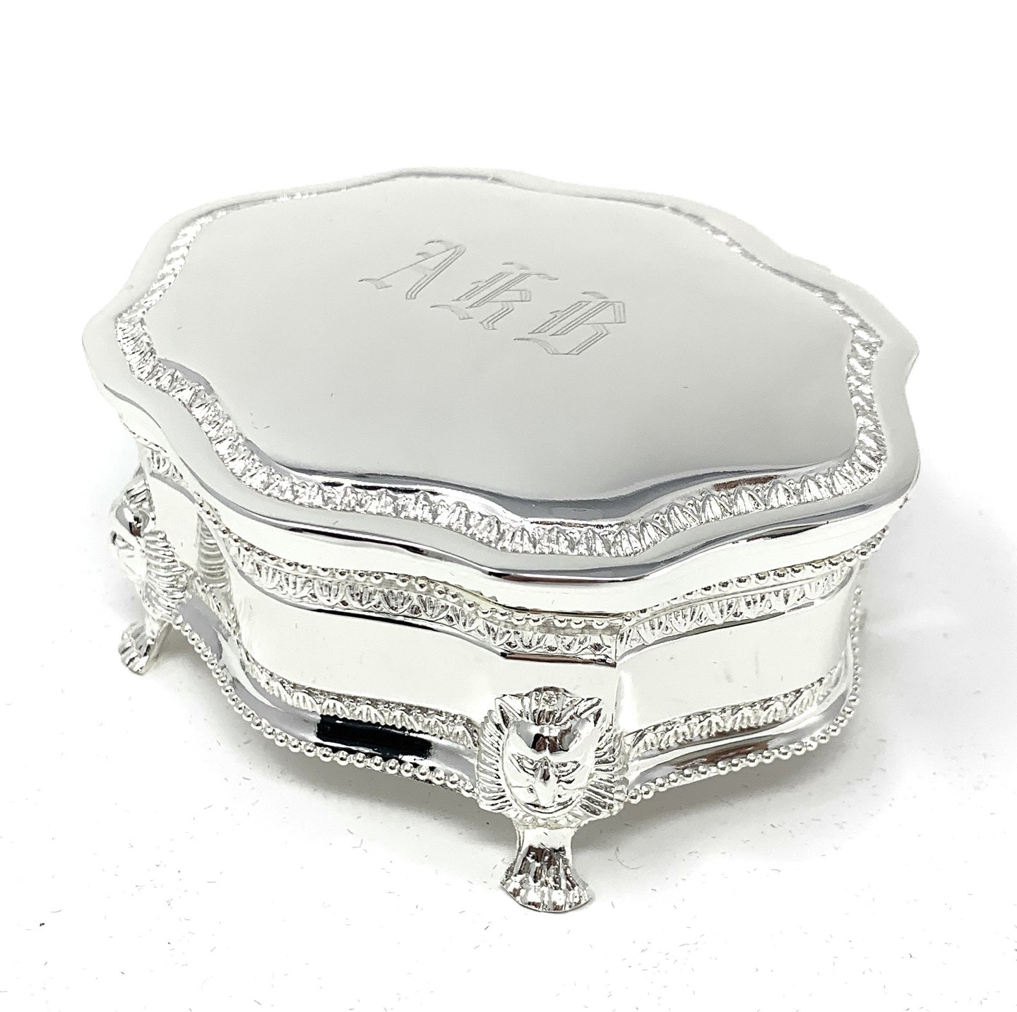 Personalized victorian style jewelry box Engraved with name and date