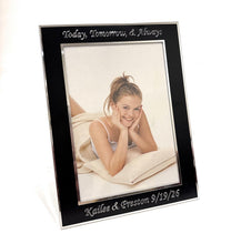Engraved black and silver photo frame, 5x7 size