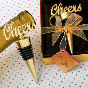 Cheers Design golden bottle stopper