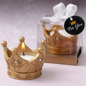 Royal gold Crown tea light candle favor