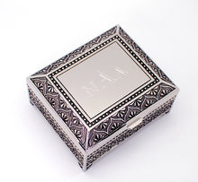Monogrammed jewelry box 4 Inch Engraved with 3 letters personalized jewelry box