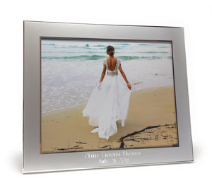 Personalized photo frame 8x10 - Brushed Metal Engraved picture frame Landscape or portrait