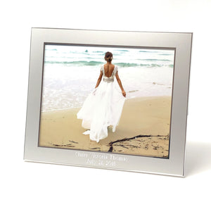 Personalized photo frame 8x10 - Brushed Metal Engraved picture frame Landscape or portrait