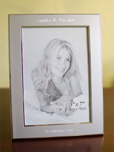 Personalized 5x7 picture frame  -  Engraved photo frame - Silver picture frame with engraving