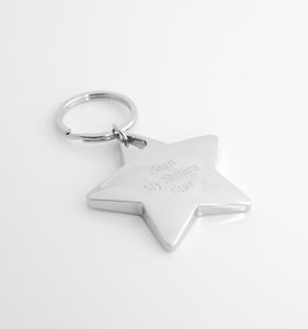 Personalized key chain - Engraved key chain - Star key chain