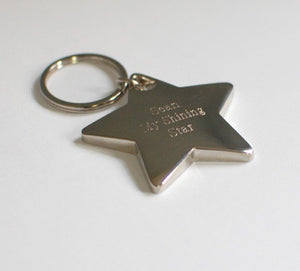 Personalized key chain - Engraved key chain - Star key chain