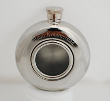 Personalized flask with front engraving - Engraved flask - Round custom flask - Groomsmen flask