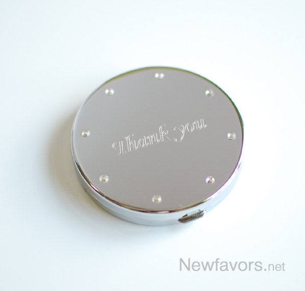 personalized compact mirror monogram with initials - bridesmaid maid of honor flower girl gift