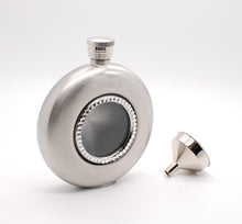 Personalized Liquor flask rhinestone studded with funnel - Engraved with Name