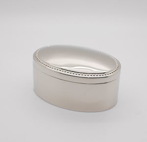 Personalized oval jewelry box - Engraved with name - Modern design