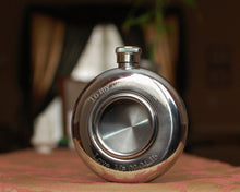 Personalized flask with front engraving - Engraved flask - Round custom flask - Groomsmen flask