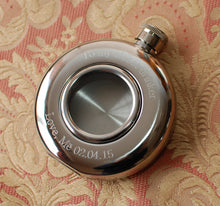 Personalized flask with front engraving - Engraved flask - Round custom flask - Groomsmen flask