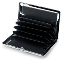 Personalized 6 COmpartment Card Case with Silver Ballpoint Pen - Engraved with Name